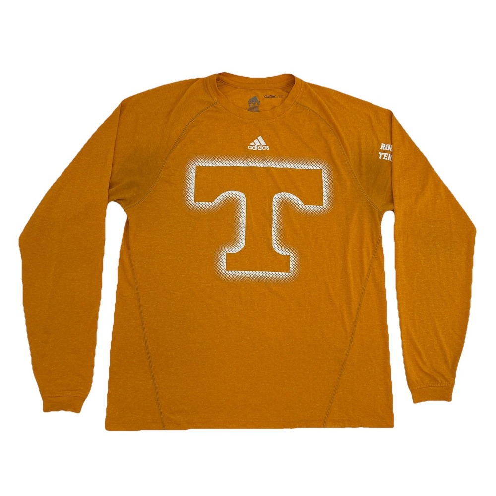 Tennessee Volunteers Shirt Men's S Orange adidas Climalite Long Sleeve Crew Neck